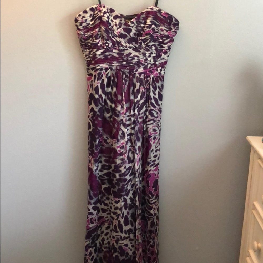 Laundry by Shelli Segal Purple Patterned Gown